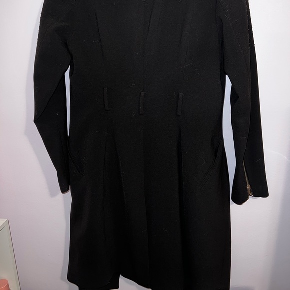 H&M Black Trench Coat with Zippers - Picture 4 of 6